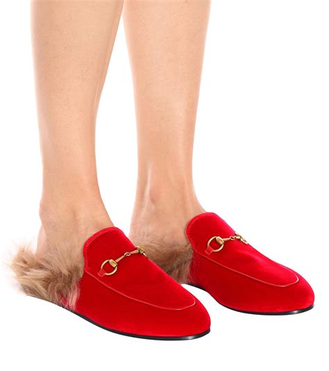 gucci butterfly velvet slippers|Gucci velvet slippers with fur.